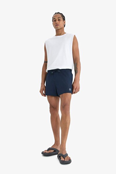 DeFacto Pantaloni scurți de baie pentru sport, cu textura flexibilă, imprimaț...