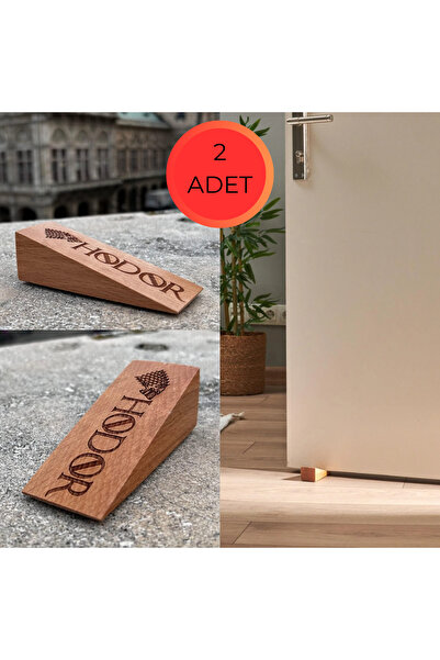 Royal Hediyelik 2 Adet Ahşap Kapı Stoperi Kapı Tutucu Takoz Durdurucu Hodor Y...