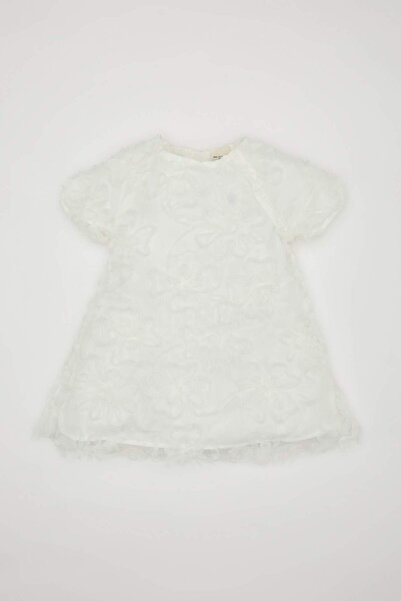 DeFacto Baby Girl Short Sleeve Summer Tulle Dress C2399A524Sm