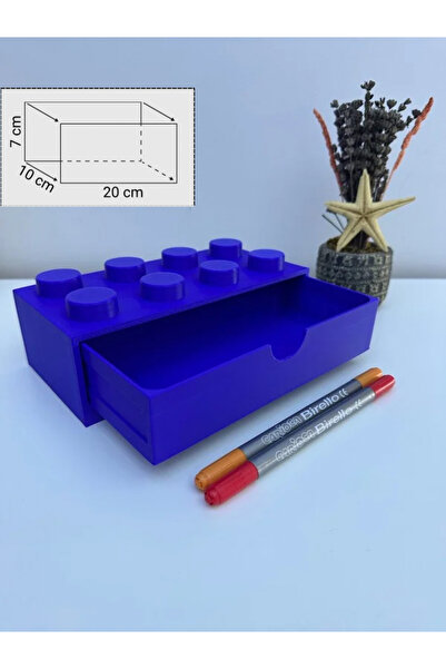 Teknovagroup صندوق تخزين مزخرف لتنظيم سطح المكتب بتصميم ليجو صغير الحجم مقاس ...