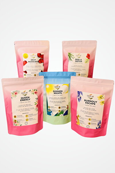 Calm AF Rituals Ceai de Baie "Rise & Detox" – Infuzie de Plante, Uleiuri Esentiale, Sare Epsom, 70g
