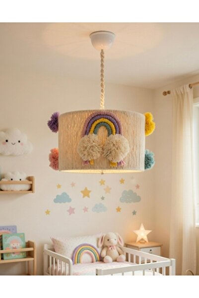 ED Evimindekoru Renkli Makrome Çocuk Odası Bebek Odası Avize