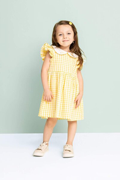 DeFacto Baby Girl Checked Sleeveless Poplin Dress C4536A524Sm