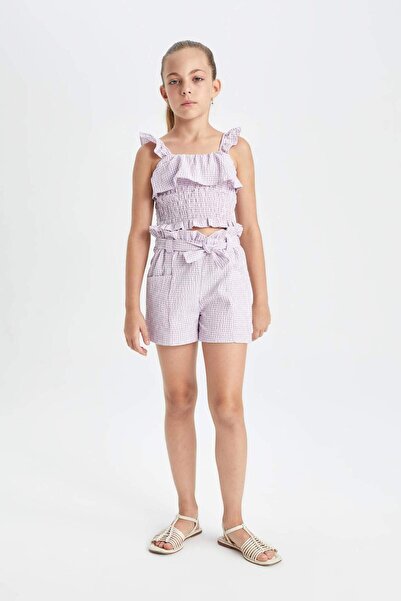 DeFacto Kareli Paperbag Şort Kız Çocuk C2314A824SM