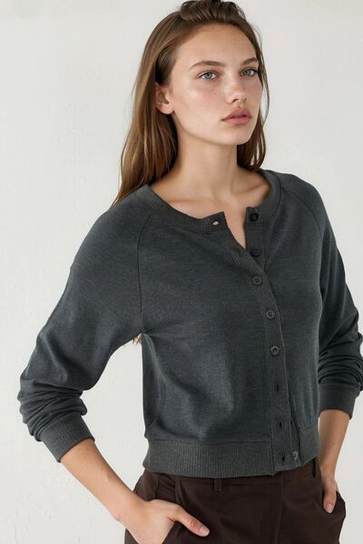 Hiccup Busem Buttoned Crew Neck Cardigan