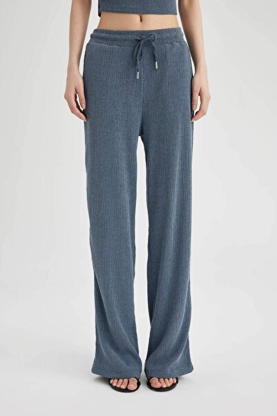 DeFacto Carrot Fit Beli Lastikli Bağcıklı Cepli Düz Paça Basic Düz Bürümcük E...