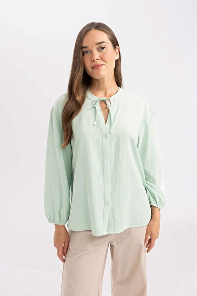 DeFacto Regular Fit Crew Neck Long Sleeve Blouse C3821Ax24Sm