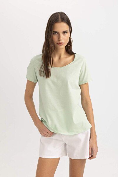 DeFacto Regular Fit Round Neck Basic Plain Short Sleeve T-Shirt K1508Az24Sm