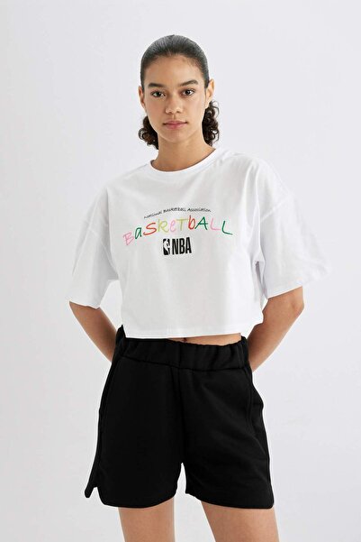 DeFacto Tricou cu mânecă scurtă NBA Wordmark Oversize guler rotund B9974AX24SM