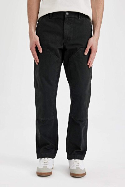 DeFacto Canvas-Hose mit weitem Bein, lockerer Relaxed-Schnitt mit geradem Bei...