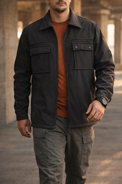 Souris Jachetă pentru bărbați, slimfit, cu croială strânsă, din softshell