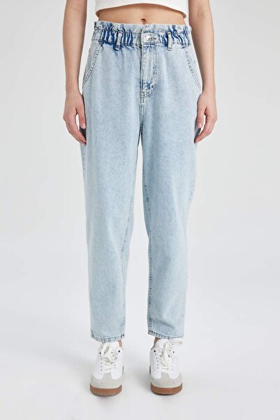 DeFacto Χάρτινη τσάντα ψηλόμεση casual τζιν παντελόνι μέχρι τον αστράγαλο C12...