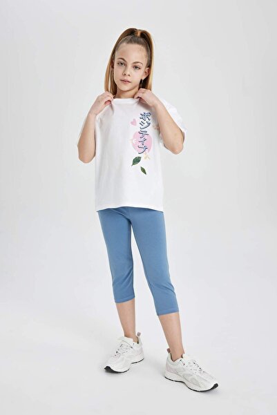 DeFacto Girl's Midi Basic Plain Leggings B5656A824Sm