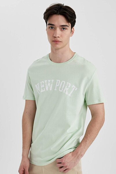 DeFacto 100% pamuk Regular Fit okrugla kragna Štampano Majica kratkih rukava ...