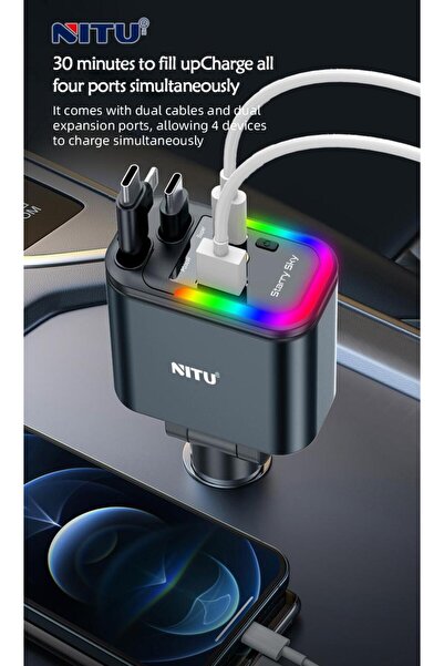 NITU محطة شحن USB، موزع شحن سريع USB من النوع C و USB A لأجهزة Mac