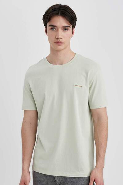 DeFacto Μπλουζάκι με κοντό μανίκι κανονική εφαρμογή με λαιμόκοψη B9007AX24SM