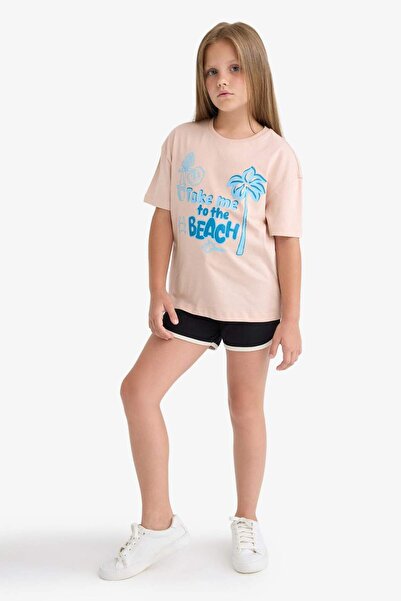 DeFacto Pantaloni scurți de bază pentru fete cu talie elastică B5164A824HS