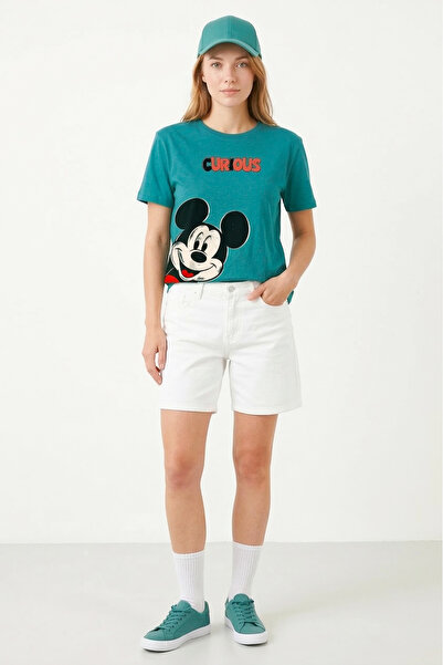 BookOrBook تي شيرت Curious Mickey للجنسين مصنوع من القطن الثقيل بنسبة 100% وم...