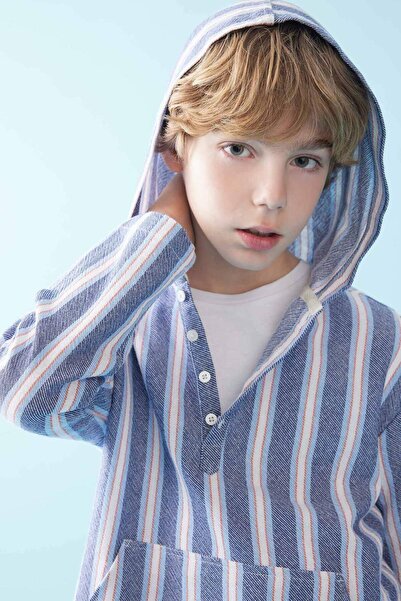 DeFacto Boy's Hooded Long Sleeve Shirt B6542A824Sm