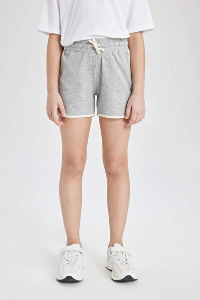 DeFacto Girl's Basic Plain Shorts with Elastic Waist B5164A824Hs