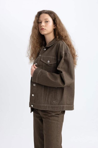 DeFacto Oversize Wide Fit Button Jean Jacket C4752Ax24Sp