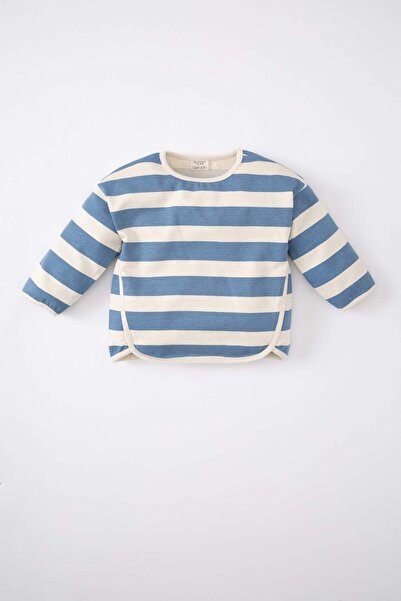 DeFacto Baby Girl Crew Neck Striped Sweatshirt C2402A524Sp
