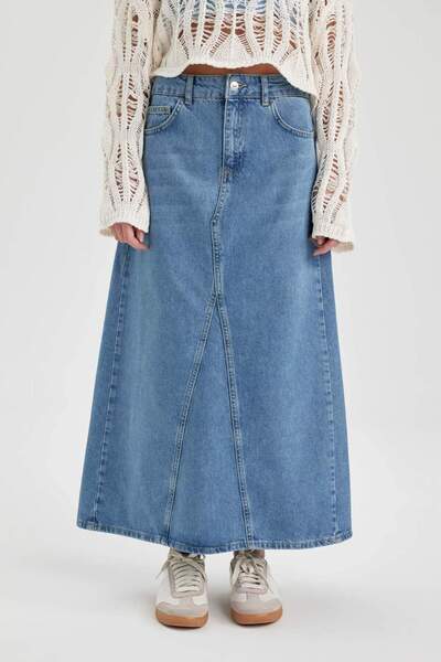 DeFacto Long Fit Jean Long Skirt B8296Ax24Sp