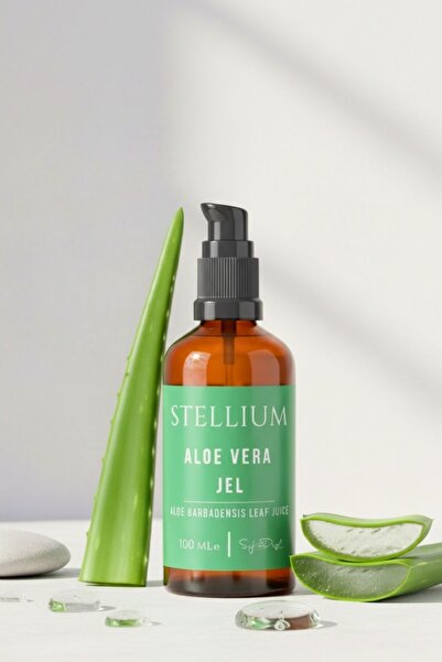 STELLIUM Saf ve Doğal Aloe Vera Jeli – Nemlendirici & Onarıcı Jel | Cilt, Gün...