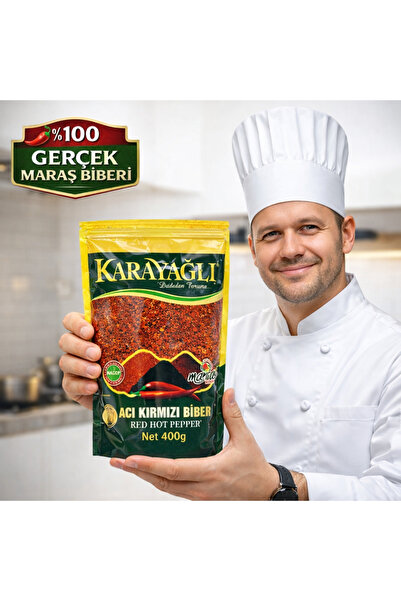Karayağlı (400 GR) Maraş Acı Pul Biber İpek Yaprak Doğal Özel Kalite
