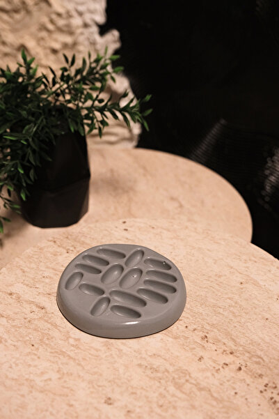Psymera Hobi Atölyesi Modern Minimalist Round Ring Plate – Stone Powder Decor...