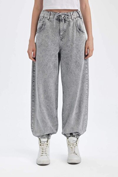 DeFacto Джинси Jogger Fit з високою талією та довжиною до щиколотки, потерті ...