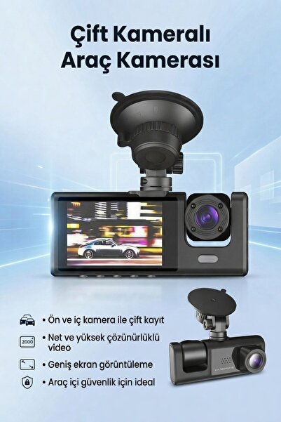 Universal WiFi Destekli Black Box 1080P Araç İçi 3 Kameralı Super HD 1080P Tr...
