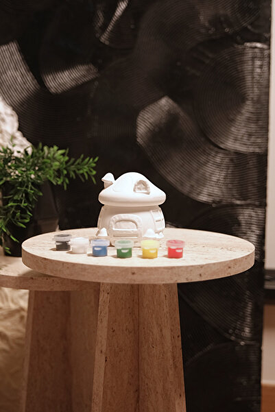 Psymera Hobi Atölyesi Mantar Ev Kapaklı Kutu Taş Boyama Seti - Okul & Çocuk E...