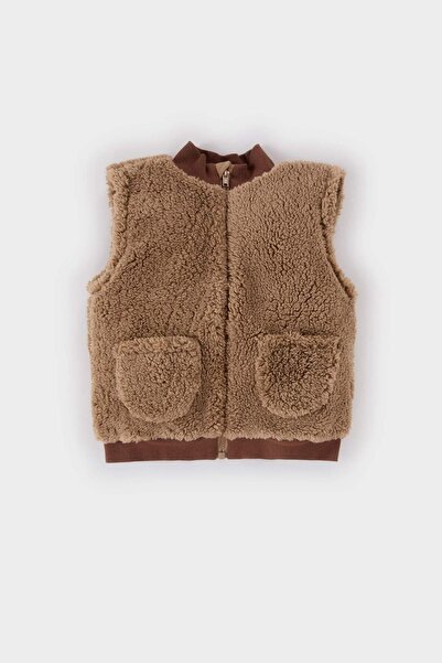 DeFacto Baby Boy Zippered Collar Plush Vest B2177a523wn