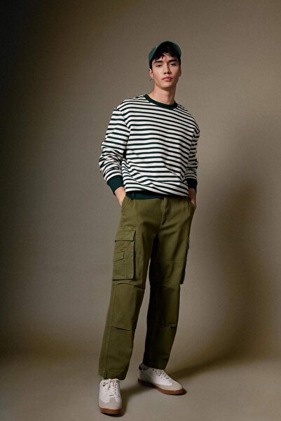 DeFacto Pantolon Wide Leg Fit Geniş Kalıp Normal Bel Geniş Paça Kargo Cepli B...