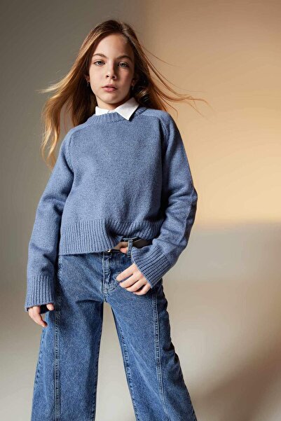 DeFacto Girl's Crew Neck Knitwear Sweater B3481A823Wn