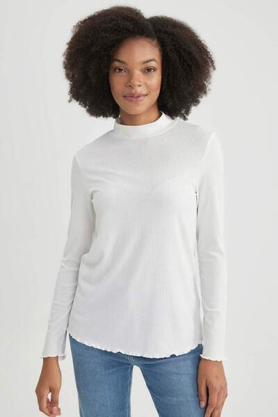 DeFacto Regular Fit Basic Düz Ribana Uzun Kollu Hamile Üst C1025AX23WN