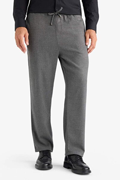 DeFacto Pantolon Relax Fit Beli Bağcıklı Cepli Basic Düz Düz Paça B7336AX23WN