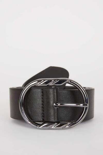 DeFacto Γυναικεία οβάλ πόρπη από συνθετικό δέρμα κλασική ζώνη B3405axns