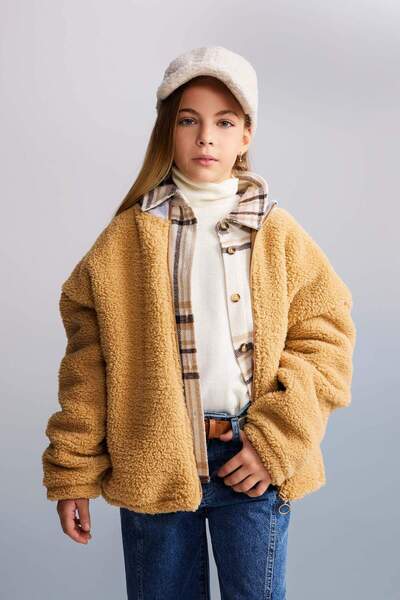 DeFacto Hooded Plush Cardigan for Girls A7777A823Au