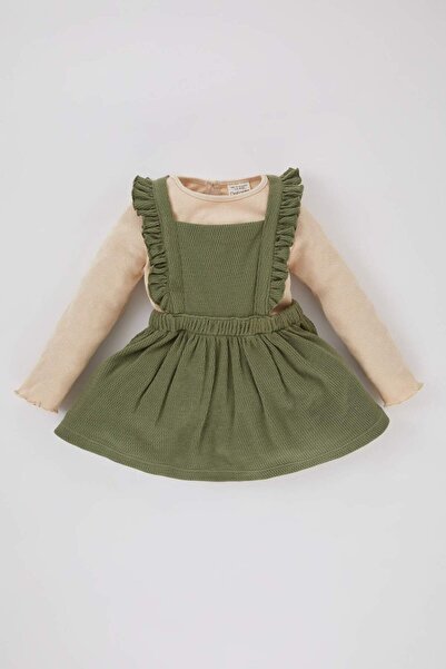 DeFacto Baby Girl Long Sleeve T-Shirt Salopet Dress 2Pcs Set B3131A523Au