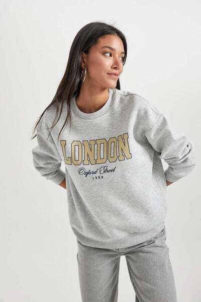 DeFacto Relax Fit Crew Neck Thick Sweatshirt B4057Ax23Au