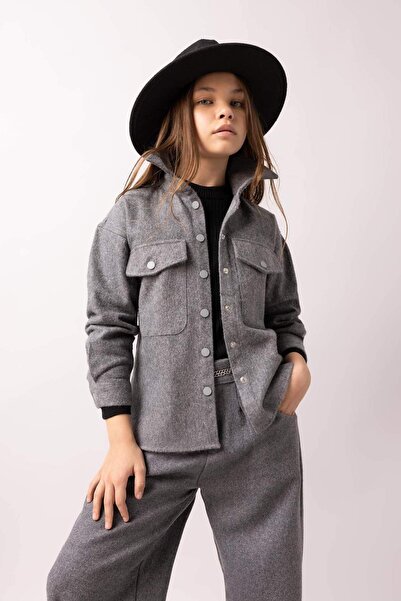 DeFacto Girl's Oversize Fit Wide Fit Flannel Long Sleeve Shirt A9228A823Wn