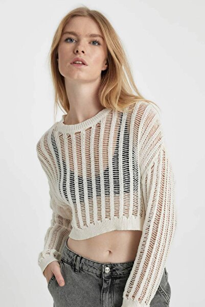 DeFacto Pulover de tricotaj cu decolteu rotund cu croiala normală B0887ax23au