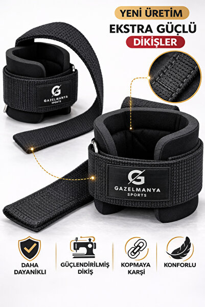 GAZELMANYA Big Grip Pro Lifting Straps Ağırlık Kaldırma Kayışı Fitness Ağırlı...