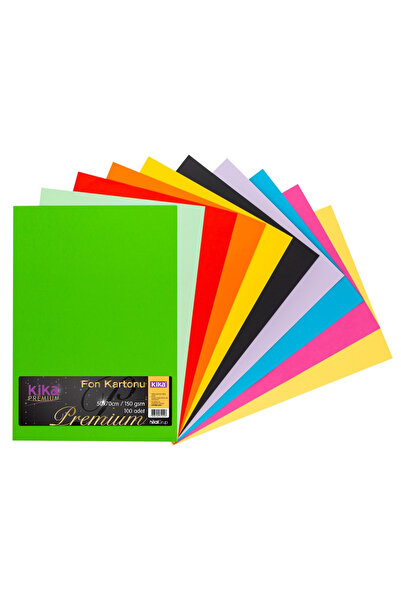 ALPJOY Premium Fon Kartonu 150 gr 50x70 100'lü Paket 10 Renk Karışık