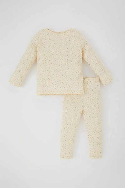 DeFacto Kız Bebek Puantiyeli Fitilli Kaşkorse Uzun Kollu Pijama Takımı A9306A...