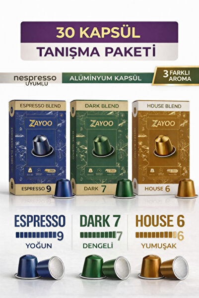 Zayoo Nespresso Original Uyumlu Alüminyum Kapsül - 3 Adet Deneme Paketi - Esp...