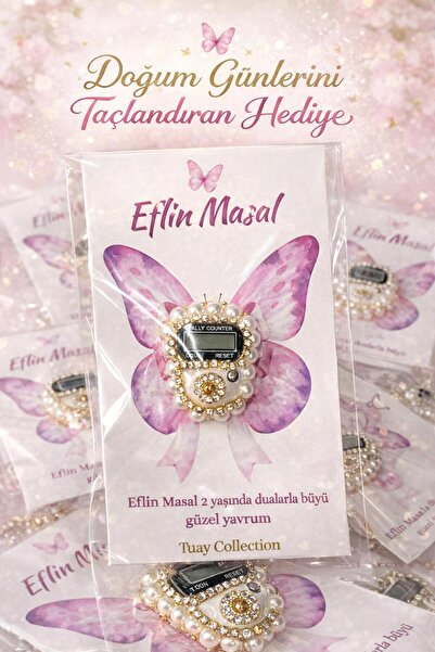 TuayCollection Taşlı Zikirmatik Mevlüt hediyeliği, bebek mevlütü , gelin mevl...