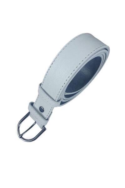 Genel Markalar Unisex Çocuk Beyaz Kot Ve Kumaş Pantolon Kemeri